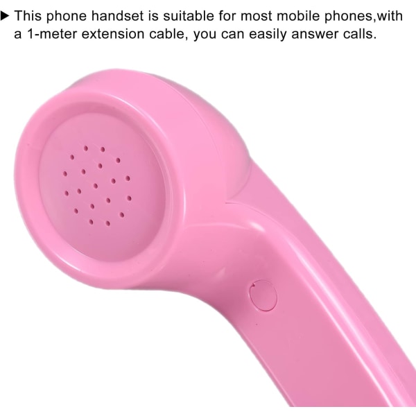 3,5 mm Retro telefonlur Telefonmottagare för mikrofonhögtalare Slät (rosa) Pink