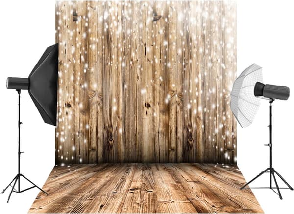 Træbaggrund 150 x 210 cm Vaskbar Vandtæt Polyester Bomuld til Julefotografering til Nyfødte og Kæledyr