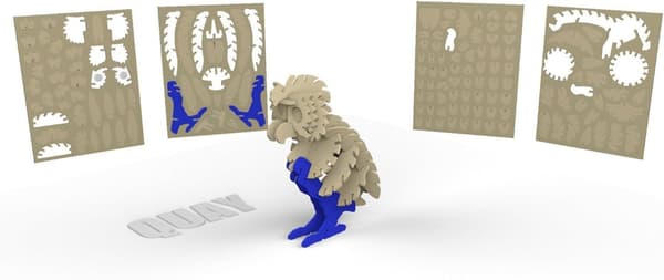 Trearbeid Byggesett Tre 3D Puslespill Simulering Modell Liten 4 Stykker Ugle