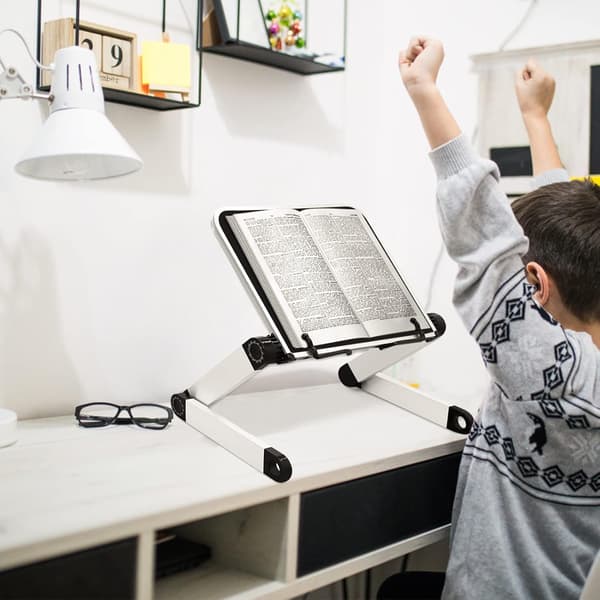 Justerbart bokstativ, høyde- og vinkeljusterbar ergonomisk bokholder