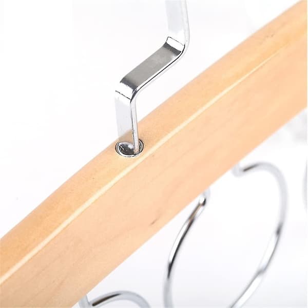 Træ Sjal Ring Hanger Opbevaring Holder Hul Hanger 6 Ring