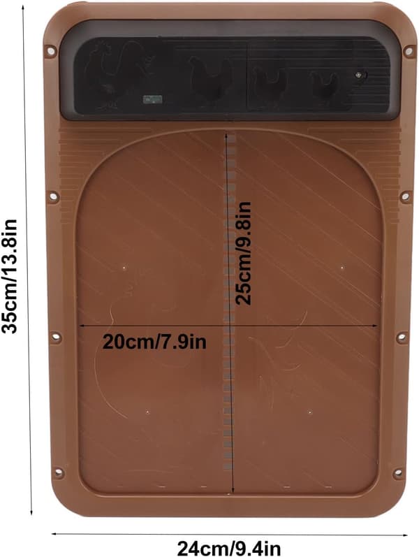 Automatisk hönshusdörröppnare, ljussensor, plast, solid för hemmet (mörkbrun) Dark Brown