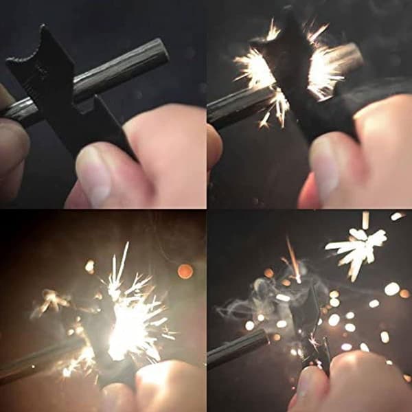 Udendørs Mini Magnesium Flint, Ildstål med Kompas 1 Styk