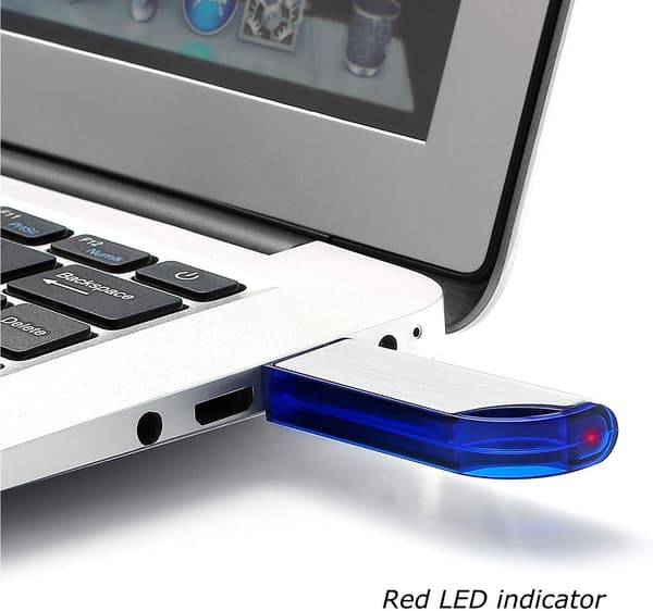 32G USB-flashdrev Hukommelsesstick Tommelfingerdrev til bærbar computer med indikatorlys (blå)
