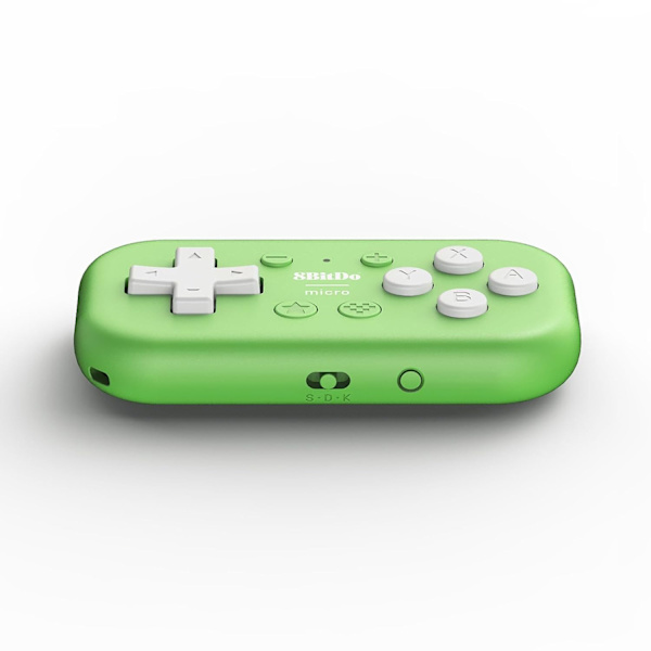 Micro Bluetooth Gamepad - Fickstorlek Mini-kontroller för Switch, Android och Raspberry Pi, Stödjer tangentbordsläge (Grön) green