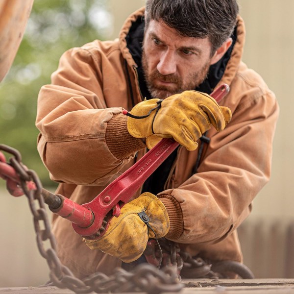 Arbetshandskar i koskinn för män | Justerbar handled, punkterings- och skärbeständig, S s