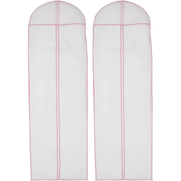 2-pack bröllopsklänningsfodral, 180 cm/70,8 tum, brudklänningsöverdrag i non-woven-tyg med dragkedjor, lång full längd