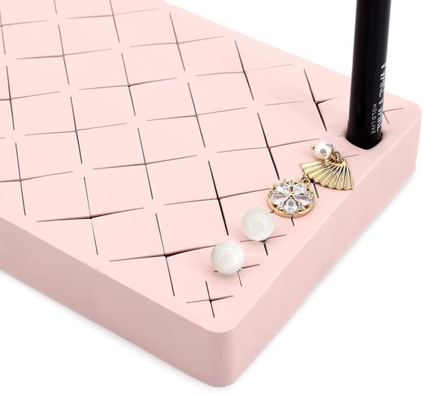 Læbestiftholder, Opbevaringsløsning til Makeup, 36 Rum Silikone Læbestift Display Stand (pink) pink