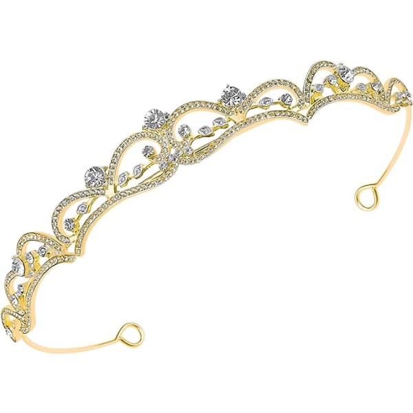 Rhinestone Crown tiaror för kvinnor Princess Crown födelsedag Crown tiaror (guld) Gold