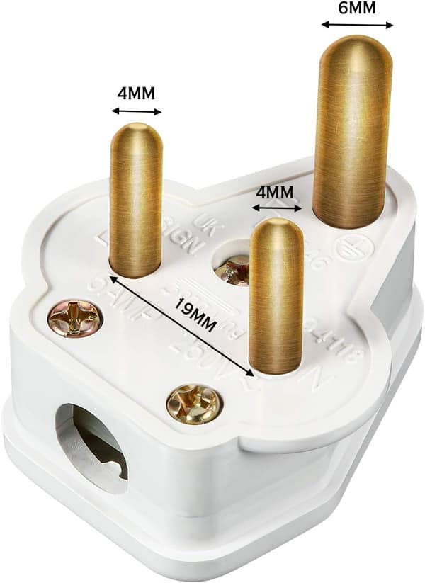5 Amp runde stikpropper, 3-benede lysstik til scenelyslampe (hvid 5 stk.) White 5 pcs