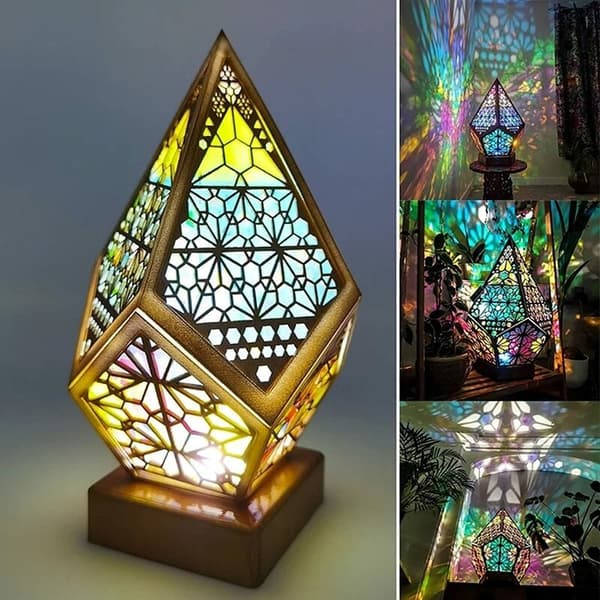 Diamantlys, Boho hule farvede lys, smarte knaplys, farverige, til indretning