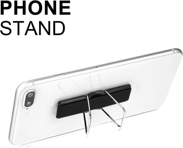 4 stykker elastisk telefonholder telefongreb fingerrem med holder til smartphone (sort) Black