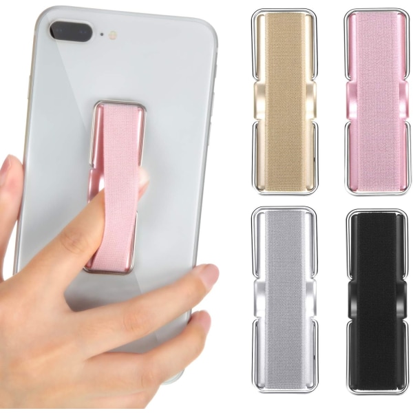 4 delar elastisk telefonhållare Telefongrepp Fingerrem med hållare för smartphone（flerfärgad） Multicolor
