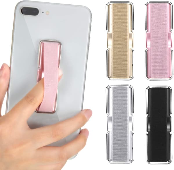 4 deler elastisk telefonholder telefon grep fingerstropp med holder for smarttelefon (flerfarget) Multicolor