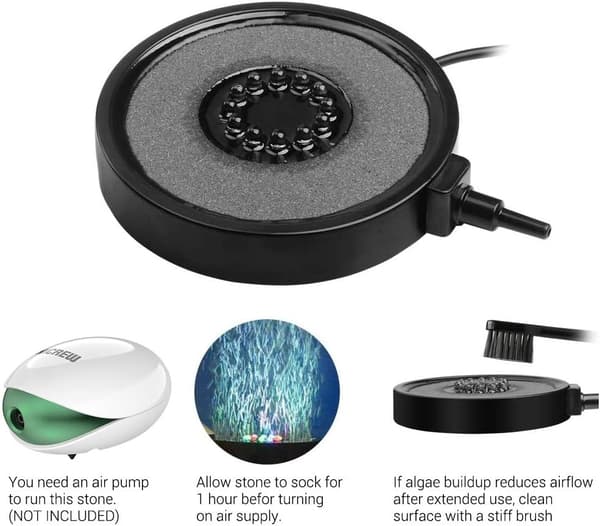 Akvarium LED Luftsten Plade, Akvarielufter med automatisk farveskiftende LED