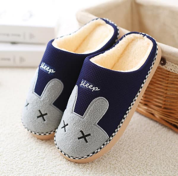 Bomullstofflor Tofflor Mysig Hem Halkskyddstofflor (Storlek:43-44) blue 29cm