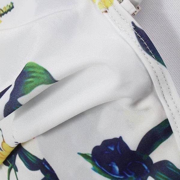 Flounce Bikini hög midja rygglös baddräkt Halterneck baddräkt, Gul, M yellow m