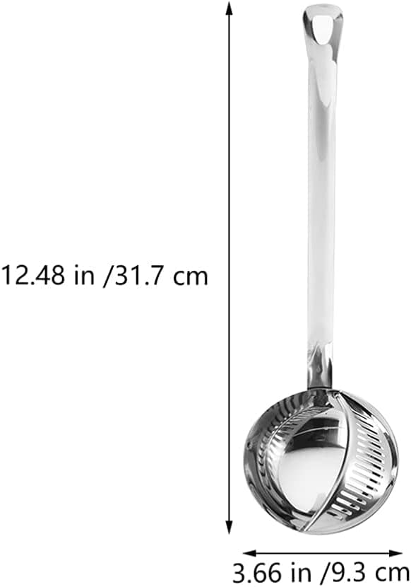 Øse Rustfrit Stål Olieskummer Suppeske Madfilter Skimmerske til Restaurant Hjem (L)