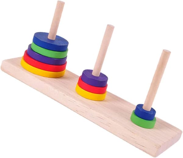 Puupeli Aivot Puzzle Hanoi-torni Klassinen Torni Joki Bambu Avaa Puzzle