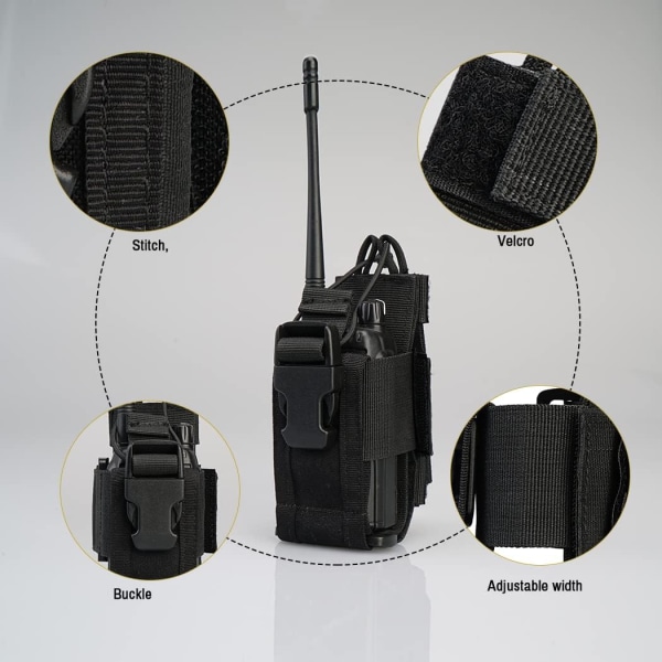 Outdoor Walkie Talkie Bag Radio Hölster Wireless Tactical Radio Bag (svart)