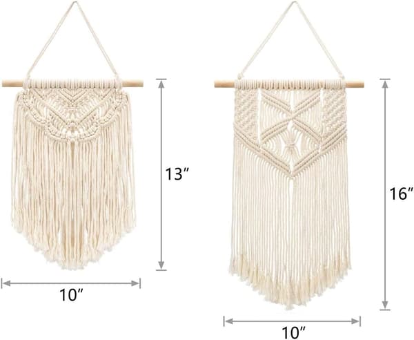Pieni makramee-seinäkoriste Boho Chic Bohemian kudottu kodinsisustus