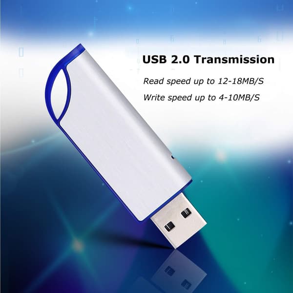 32G USB-flashdrev Hukommelsesstick Tommelfingerdrev til bærbar computer med indikatorlys (blå)