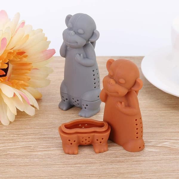 Tesil 2 st Silikongullig tecknad apa tesilinfuser