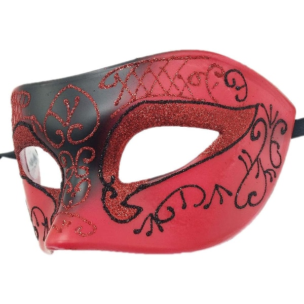 Par Maskerad Mask Metall Järn Fjäril Bal Mask (röd) 2 Stycken red