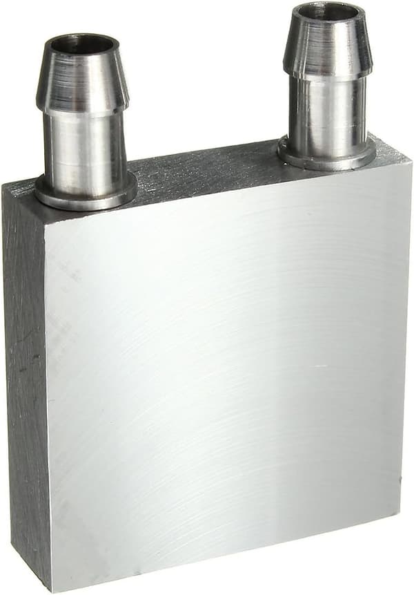 Vannblokk 40x40mm aluminium for CPU væskekjøler radiatorsystem (2-pakning)