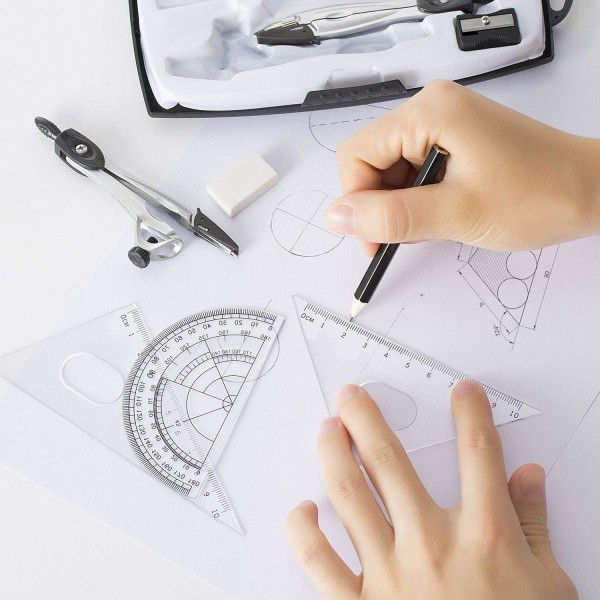 10-delad kompass för geometri Math Geometry Kit, set med kompass för skola och kontor