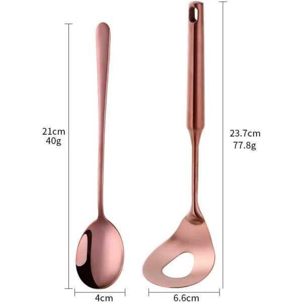 2 st 18/8 rostfritt stål kötbullssked, non-stick kötbullsmakare med långt handtag rose gold