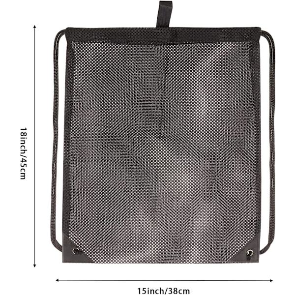 2-PACK Mesh Drawstring Bag, för Gym Tvätt Seashell, Leksak och Strandfynd