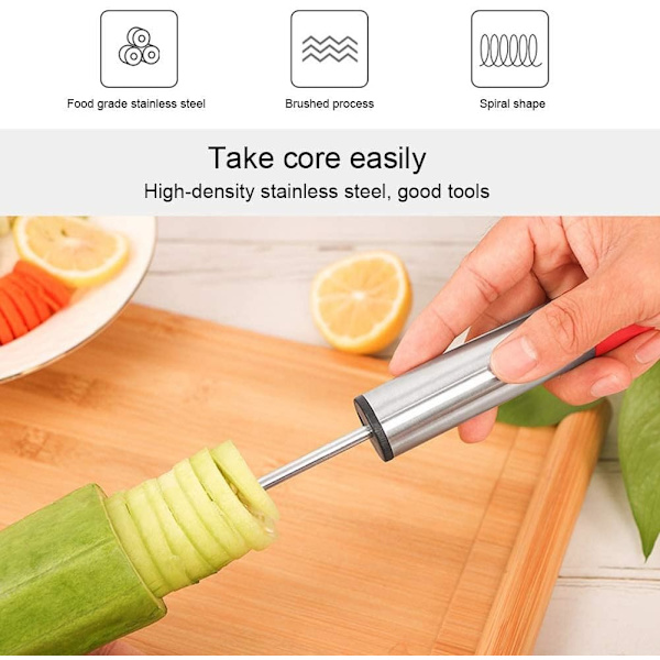 Veggie Drill, Vegetable Corer och Spiralizer Rostfritt Stål Drill Fruit Corer, 4 Storlekar Drill