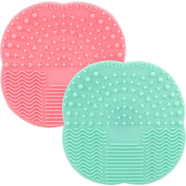2 st Makeup-borstrengöringsplattor, silikonborstrengörare, 10 cm borstrengöringsmattor, makeup-borstrengörare