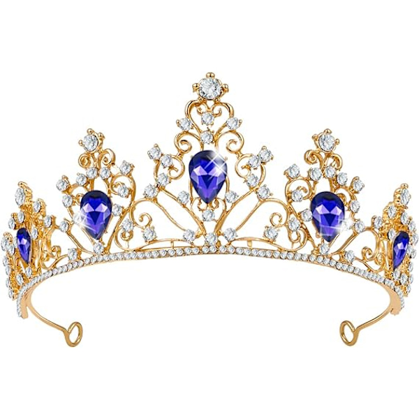 Drottning Tiara Rhinestone Barock Legering Huvudbonad Bal Brudkrona för Kvinnor Bröllopsfest