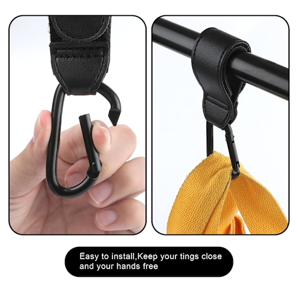 2-pack barnvagnskrokar, barnvagnskrokar, väskkrokar, robusta barnvagnskrokar (svart)
