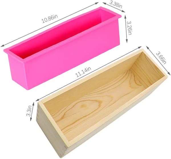 Trärektangulär Silikon Tvålförm 1200L Tvålstång DIY Verktyg (Rosa)