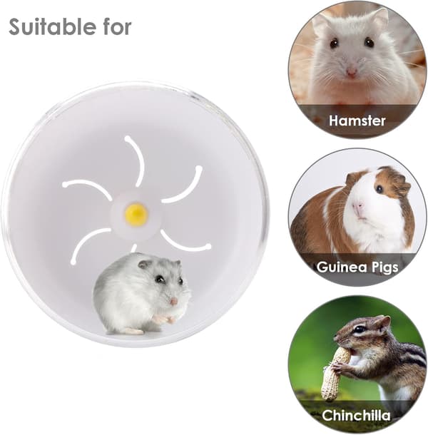 21 cm Hamsterhjul, Super Tysta Hamsterträningshjul, Transparent Balanshjul