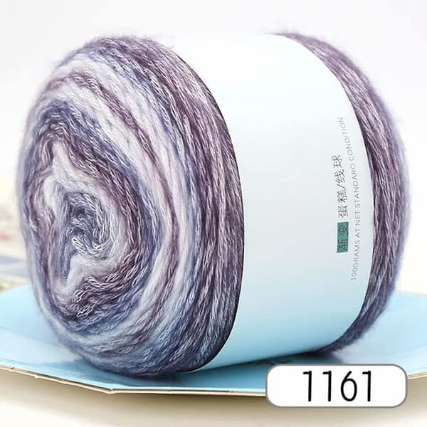 100 g uldgarn til strikning, blødt håndstrikkegarn, farvegradientgarn til strikning (stil 2) color 4