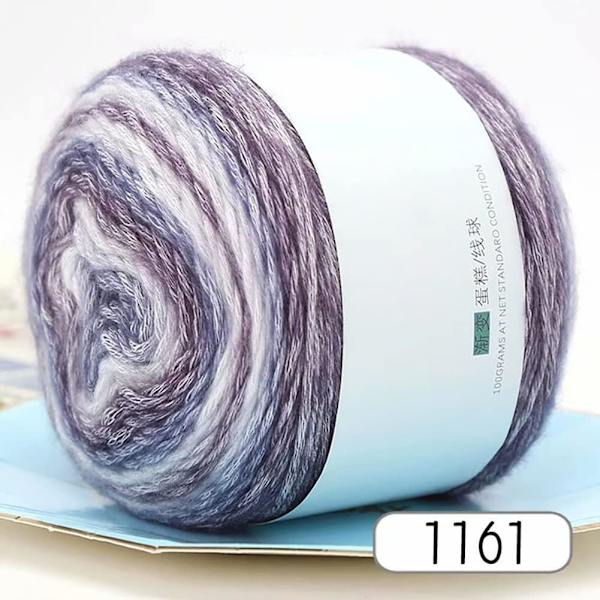 100 g ullgarn för stickning, mjukt handgjort stickgarn, färgskiftande garn för stickning（stil 2） color 4