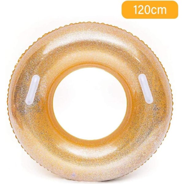 Uppblåsbar simring, poolfest uppblåsbar leksak, rund simring diameter 120 cm yellow