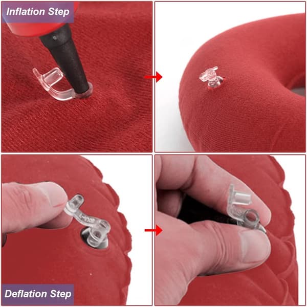 Oppblåsbar ringpute, oppblåsbar smultringpute, hemoroidepute - rød red