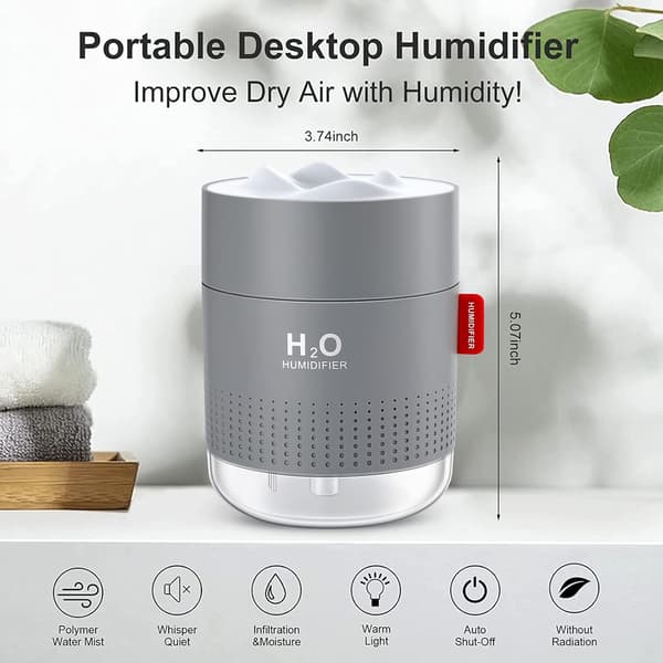 Hem sovrum usb 500ML kall dimma luftfuktare med nattlampa (Blå) blue