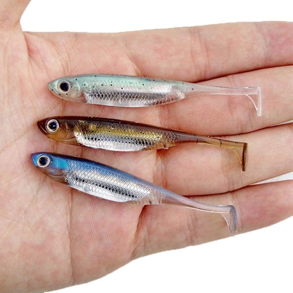 Simulerad mjuk fisk reflekterande bete, shad bete, flytande reflekterande bete - 5 stycken
