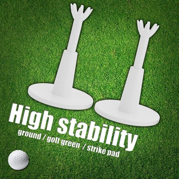 Golfgummi-tees, hvide plastik-tees til driving range, justerbare golf-tees til holdbar træning
