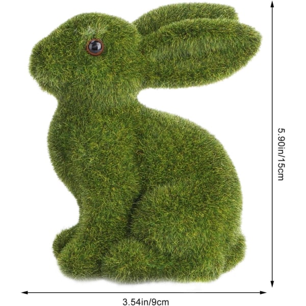 2 stycken mossa kanin påskhare figurer kanin dekorativa frigolit form trädgårdsfigurer