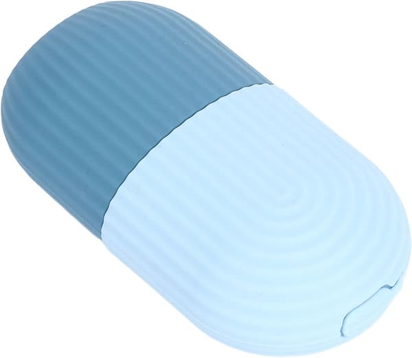 Is Face Roller i silikon med halkfri grepp, ansiktsis för smärtlindring, ansiktsisform, blå Blue