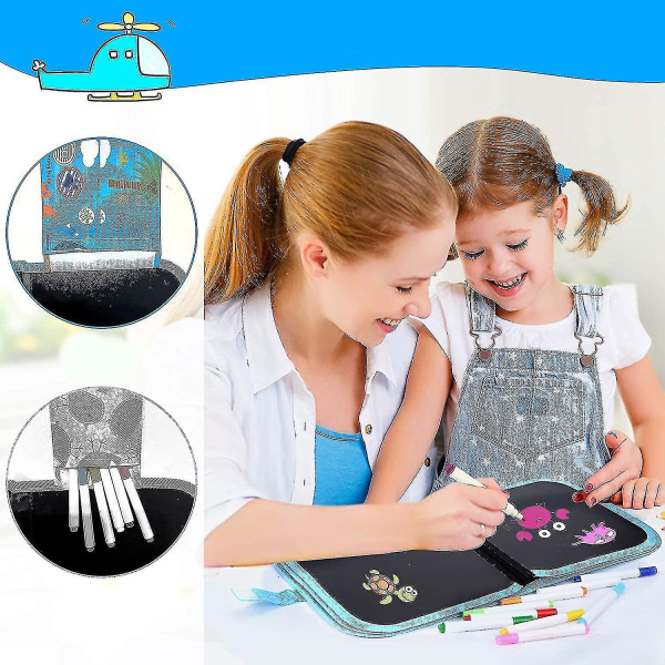 Raderbara Doodle Book Set för barn - Aktivitetsleksaker för småbarn Återanvändbara ritblock
