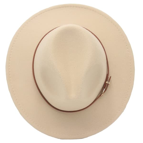 Filthatt for menn og kvinner Vinter Fedora Hatt med bred brem Panama Hatt (Beige M) beige