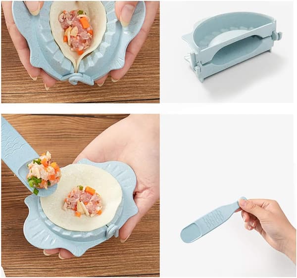 Plast Wonton Bestick Set 13 x 8 cm Hem Dumpling Press Plånbok 2 st